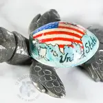 SS Handcrafted Art Marble Turtle American 4"