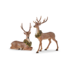 Raz Imports Glittered Deer With Wreath 16"-Choice of standing or laying down