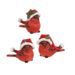 Raz Imports Cardinal with Santa Hat 4"
