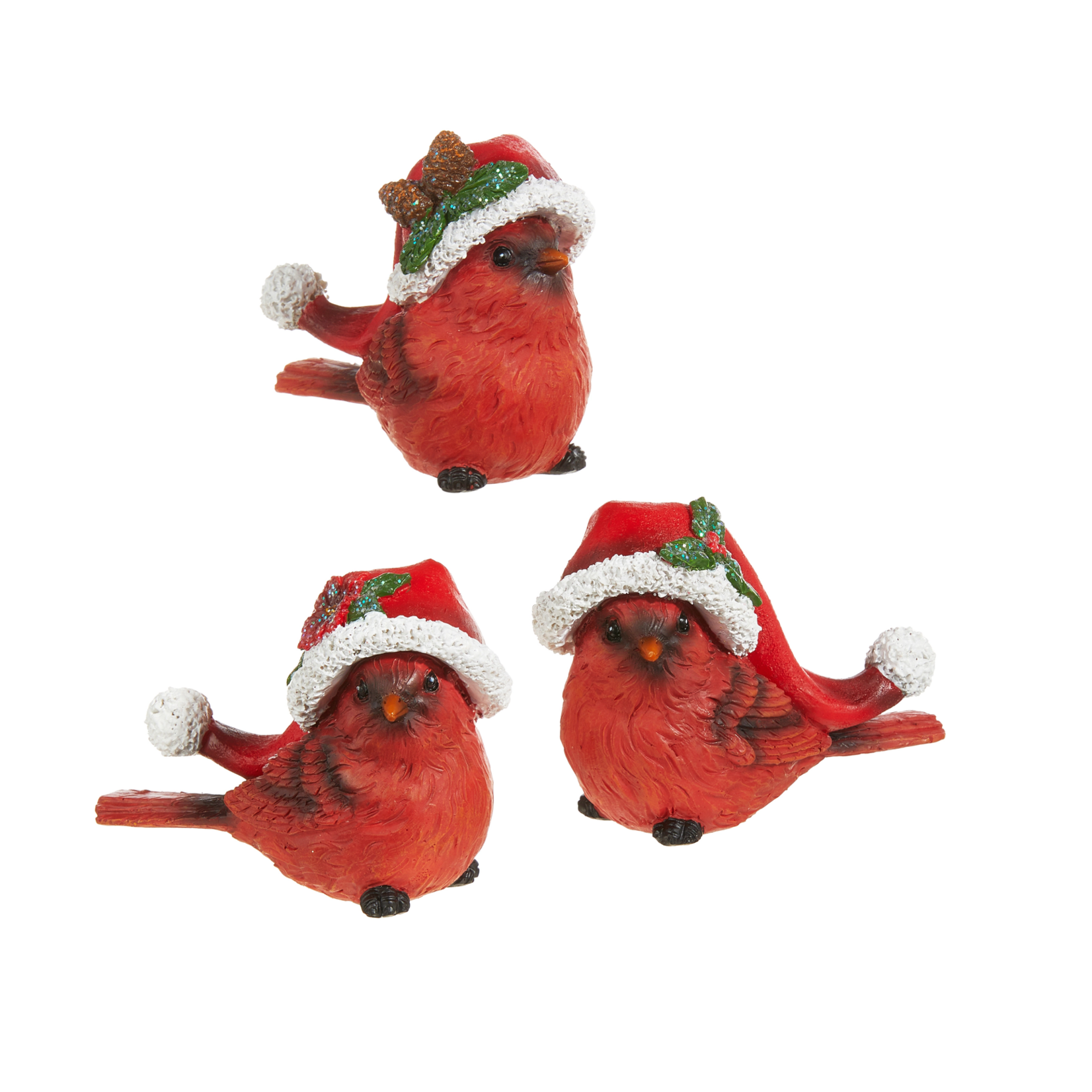 Raz Imports Cardinal with Santa Hat 4"
