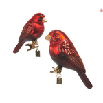 Raz Imports Bird Clip-on Ornaments Red and Brown Set