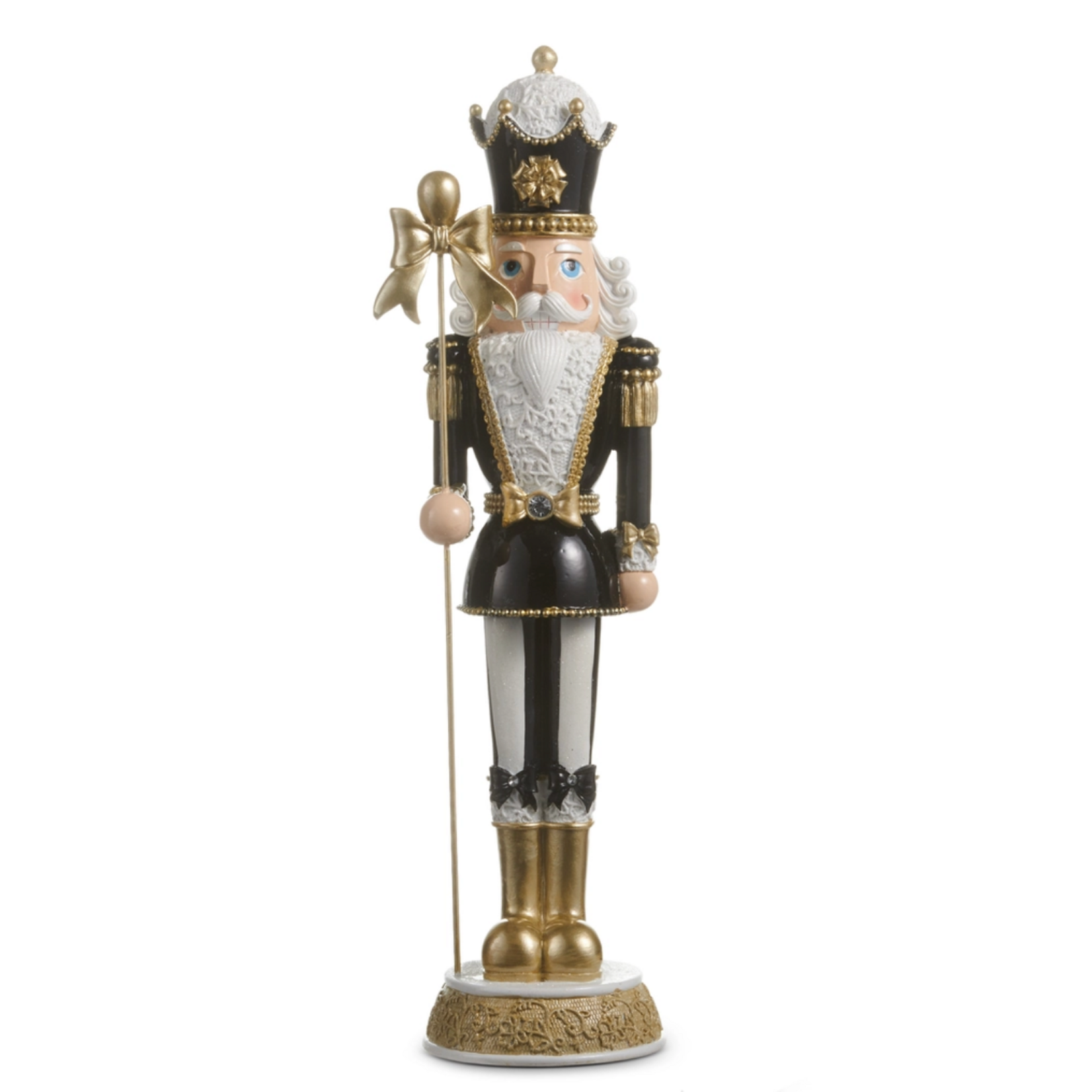 Raz Imports Black Bow Nutcracker 17.75"