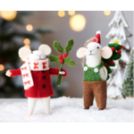 Raz Imports Red And Green Mice Ornament