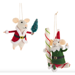 Raz Imports Santa And Candy Cane Mice Ornament-Sold Separately