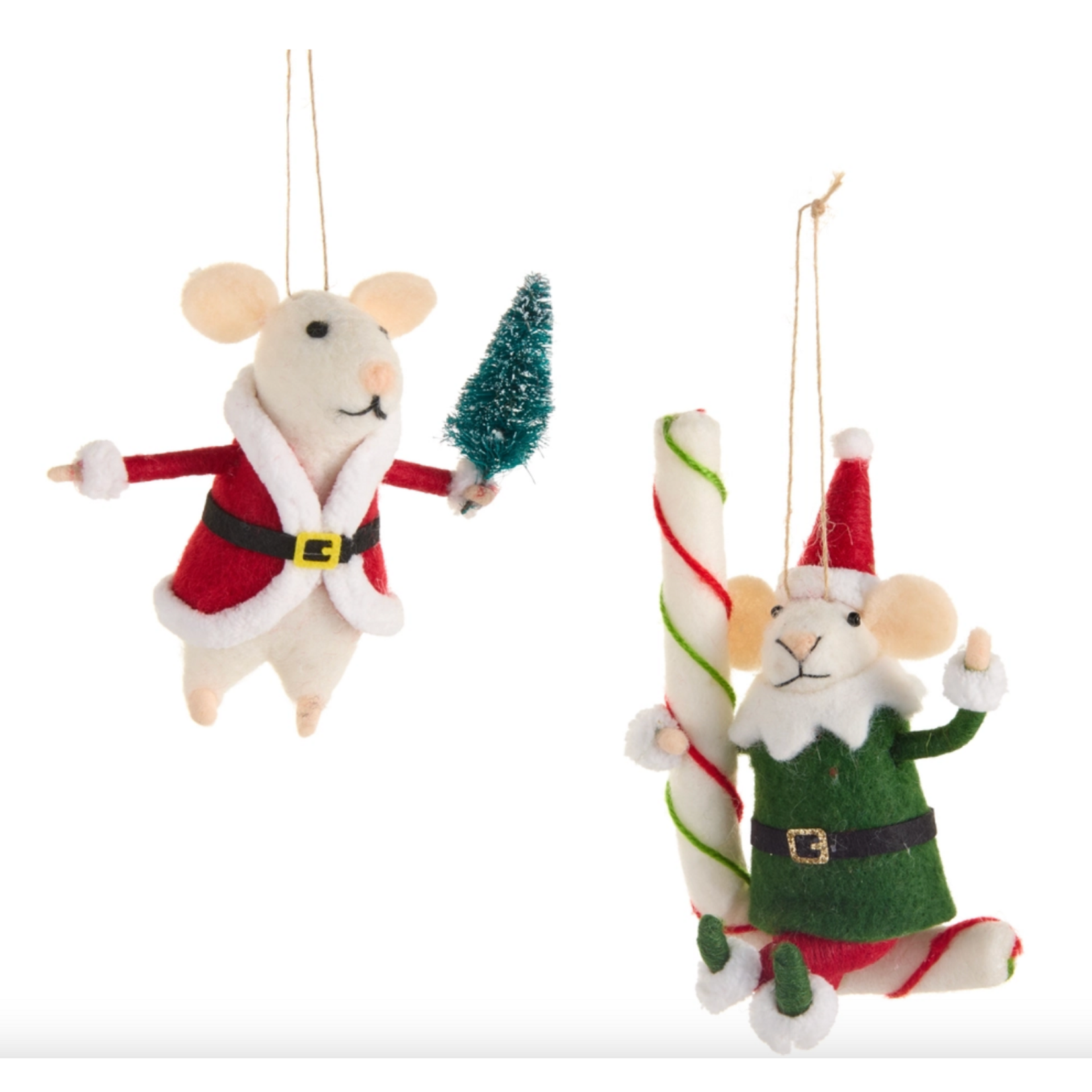 Raz Imports Santa And Candy Cane Mice Ornament-Sold Separately