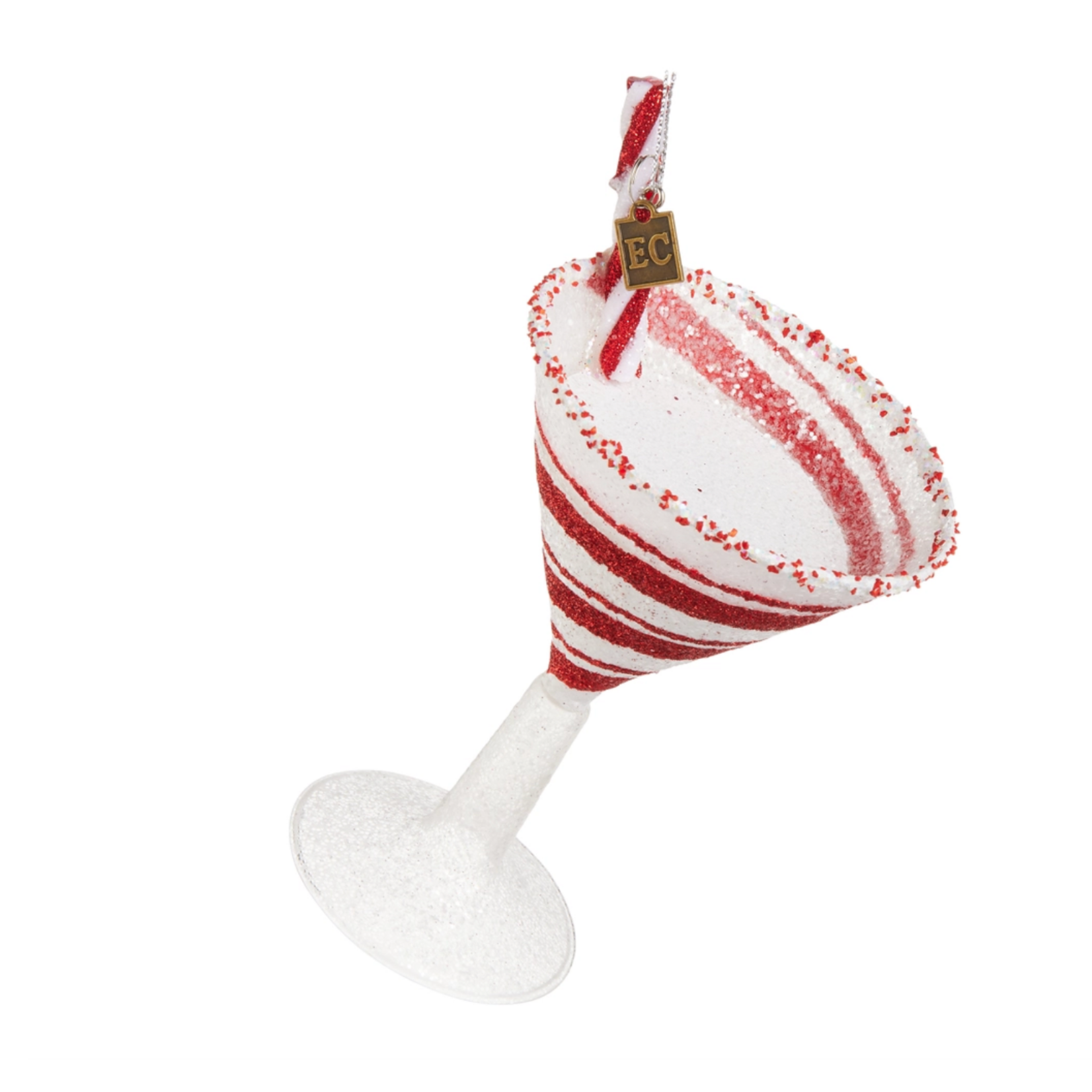 Raz Imports Glitter Pop Peppermint Christmas Cocktail Ornament