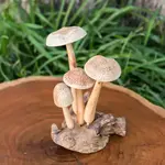 Garden Age Supply Parasite Wood Hand Carved Figurine - Beech Mushrooms