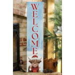 Highland Cow Porch Leaner, "Welcome", 46" H