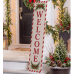 "Welcome",  Holiday Porch Leaner, Single Sided, 46"H