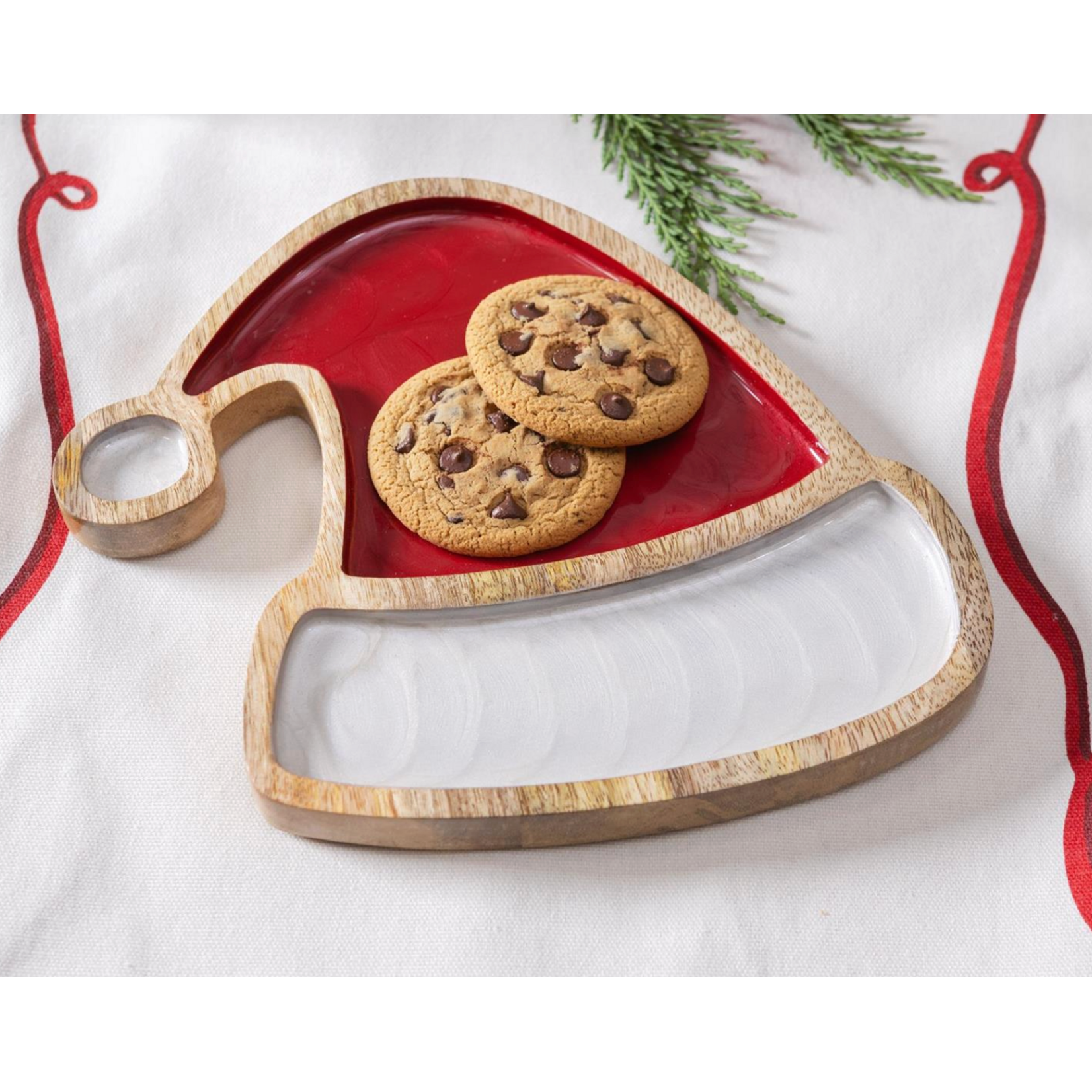 Heartfelt Cheer Serveware Wood Santa Hat