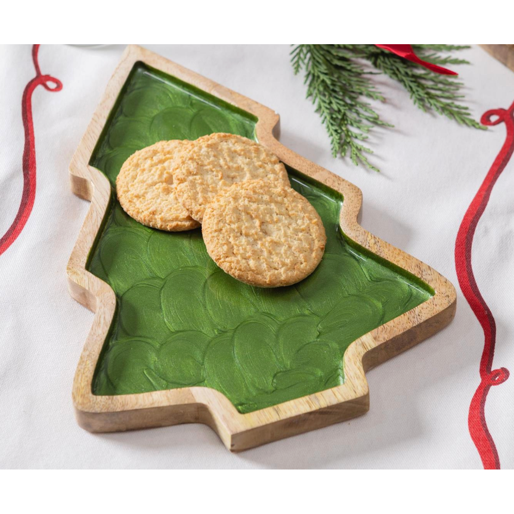Heartfelt Cheer Serveware Wood Tree Shape