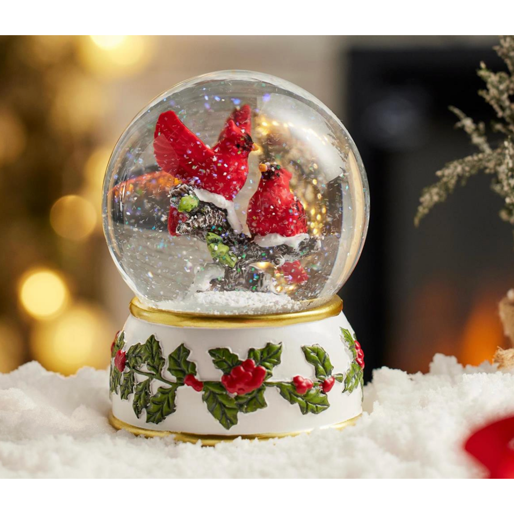 Snowbirds Globe Resin Cardinal