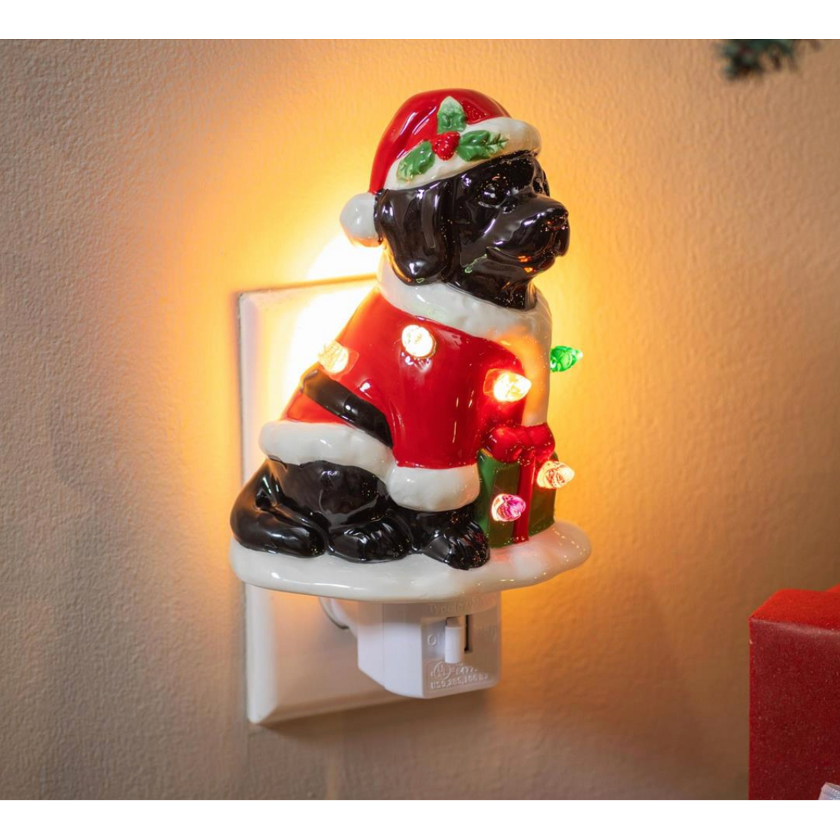 Heartfelt Cheer Nightlight Ceramic Dog Black Labrador