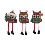 Resin Sweet Holiday Owl Shelf Sitter-Sold Separately