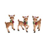 Resin Deer with Santa Hat Figure