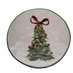 Ceramic Round Platter Tree Art-8.25"