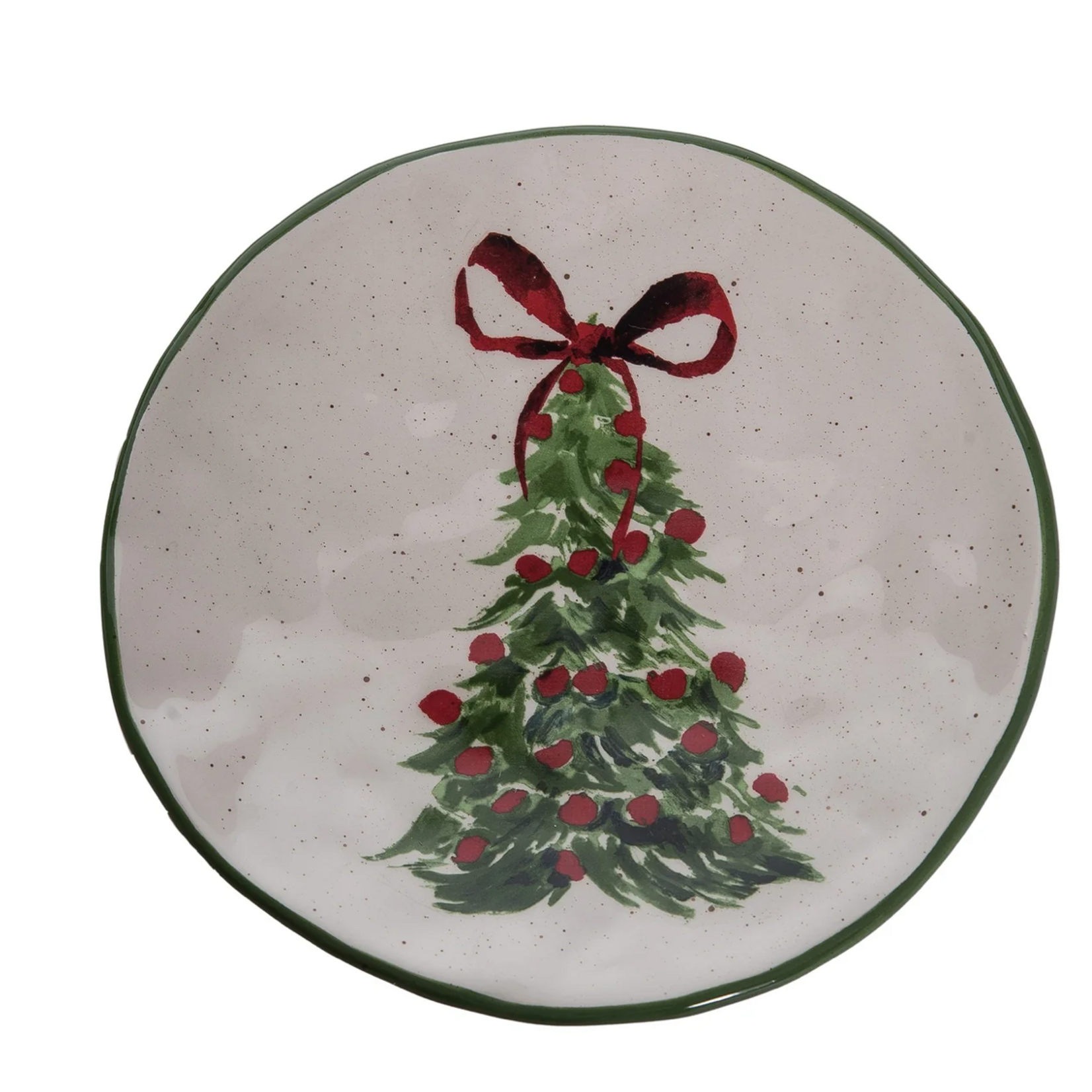 Ceramic Round Platter Tree Art-8.25"