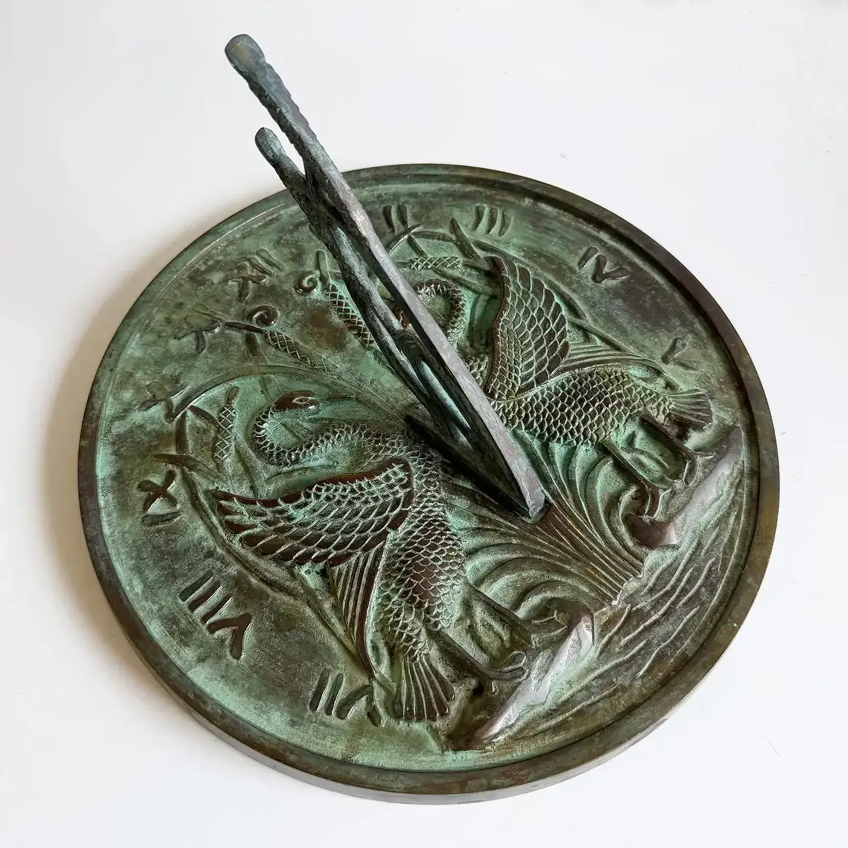 Solid Brass Swan Sundial