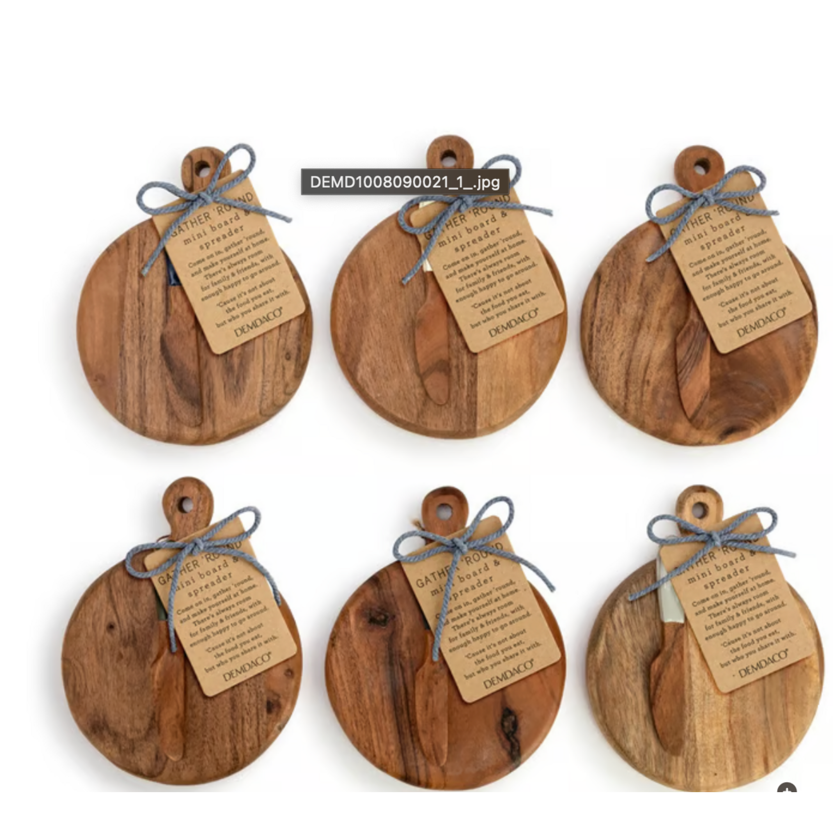 Demdaco Wood Cutting Boards-Snack Sized 6 Assorted Styles to Choose From