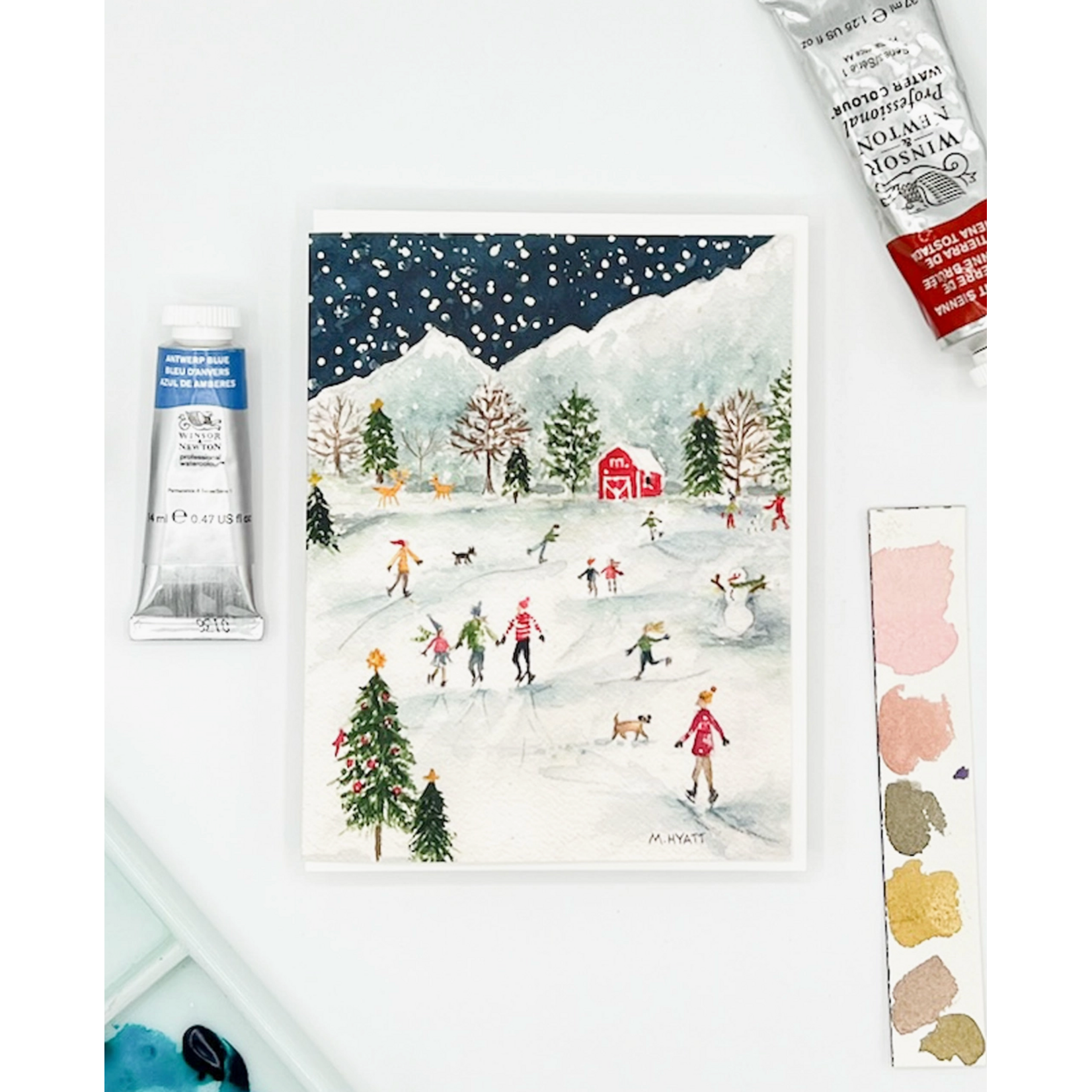 Melissa Hyatt Twilight Skating — Boxed Card Set of 6