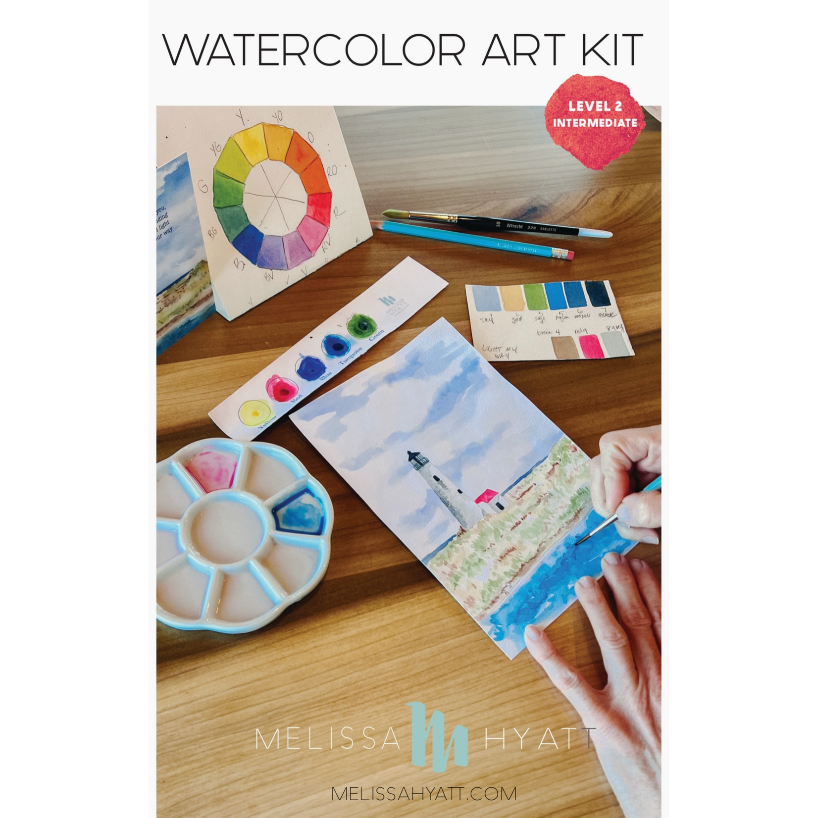 Melissa Hyatt Watercolor Art Kit- Lighthouse DIY Coastal Painting