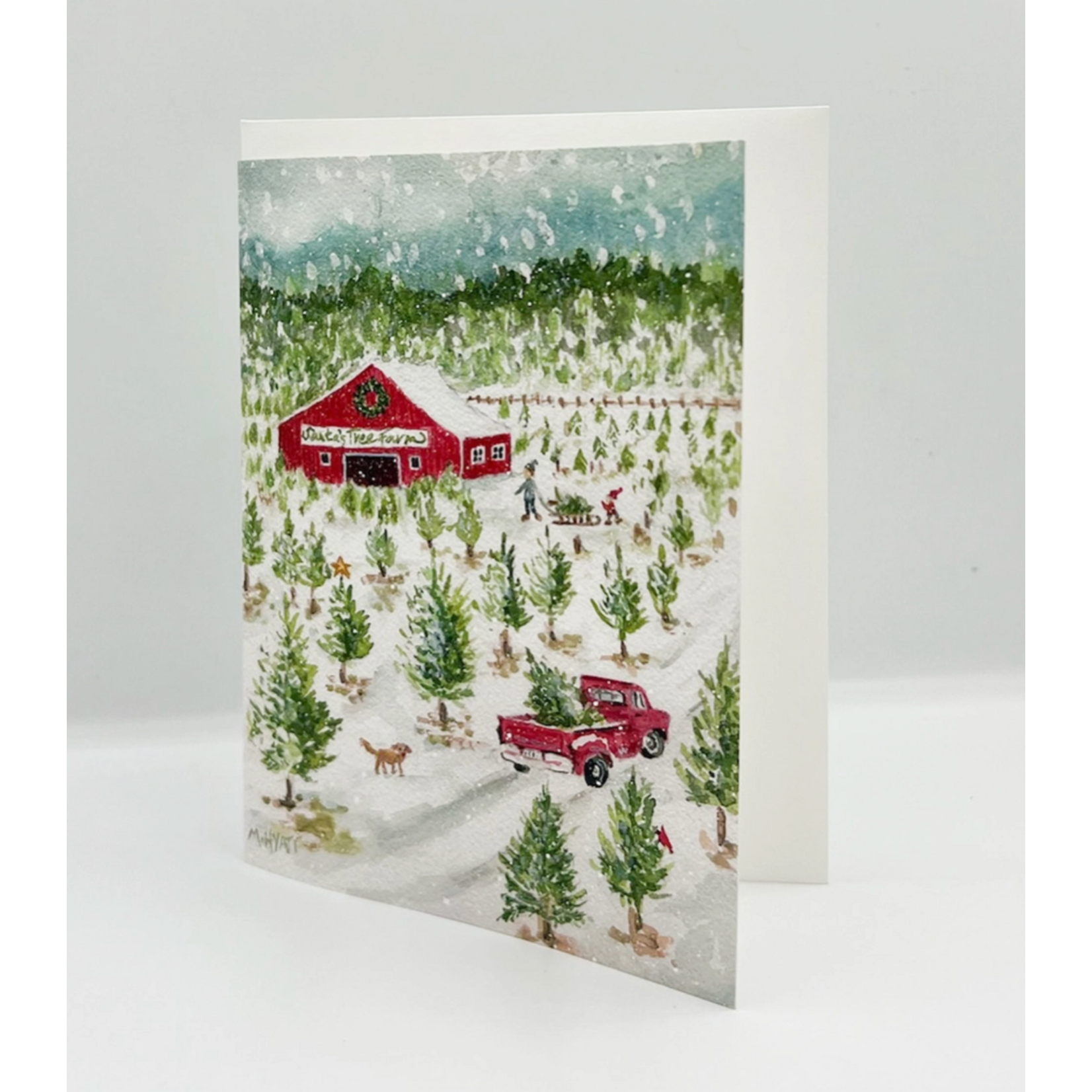 Melissa Hyatt Tree Farm — New England Christmas Watercolor Holiday Card