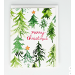 Melissa Hyatt Trees and Stars — Christmas Watercolor Holiday A2 Card