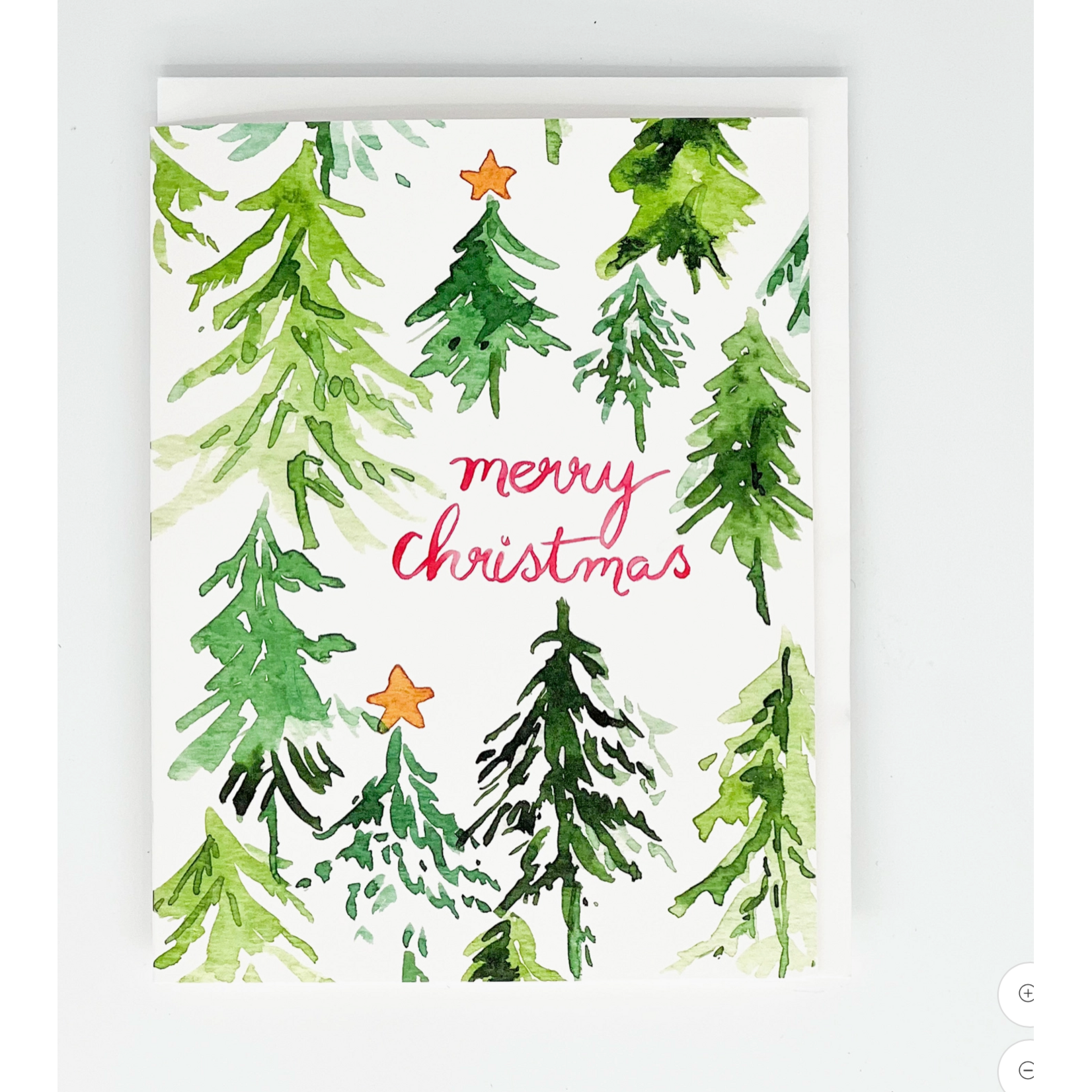 Melissa Hyatt Trees and Stars — Christmas Watercolor Holiday A2 Card
