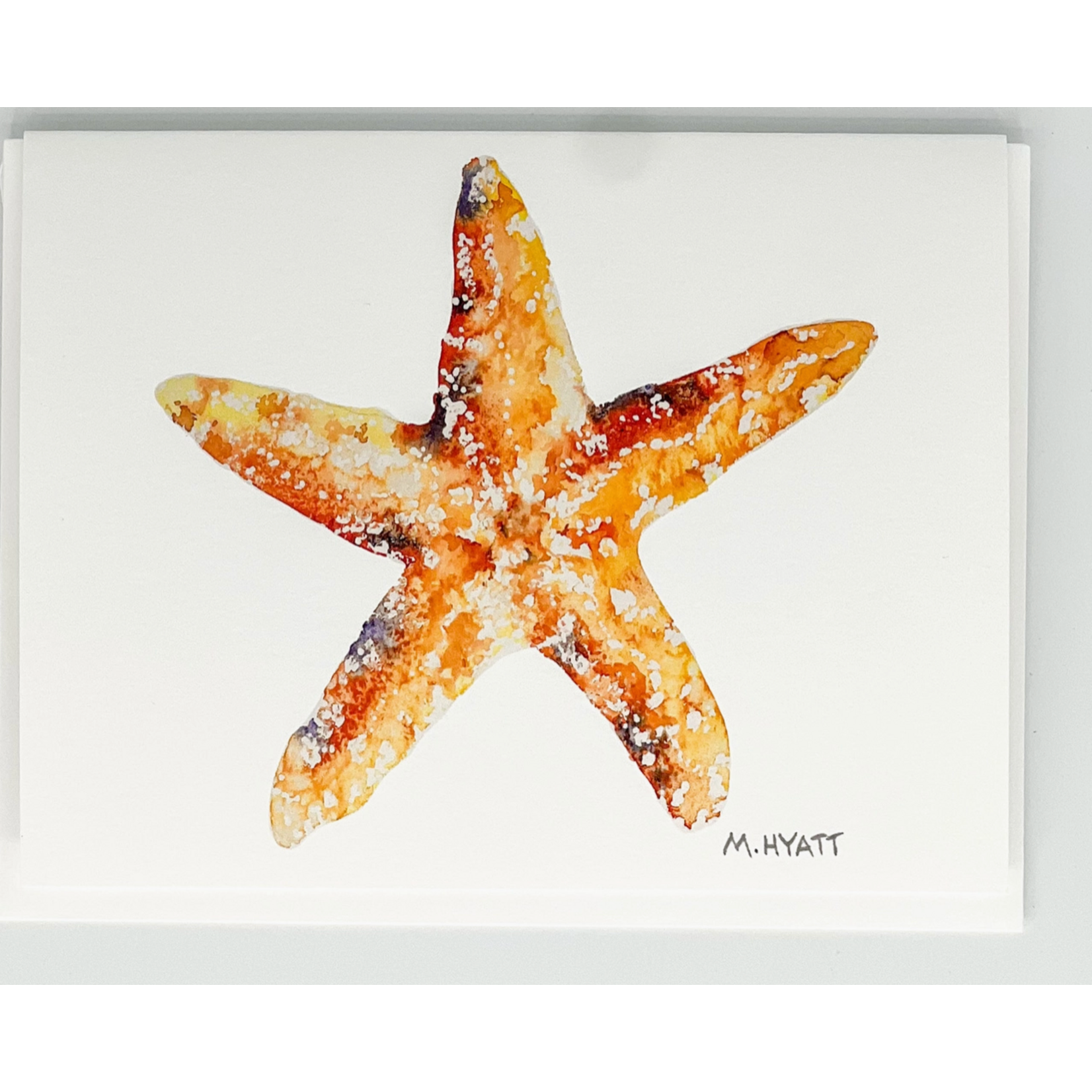 Melissa Hyatt Starfish — Watercolor Sea Creature Coastal Card