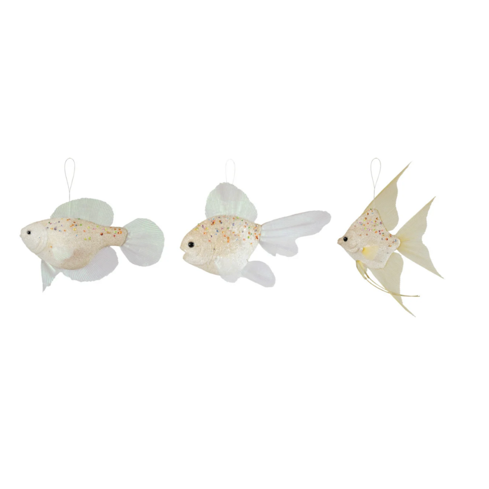Creative Co-op Fish Ornament with Glitter, Sequins & Beads-Choose from 3 styles-sold separately