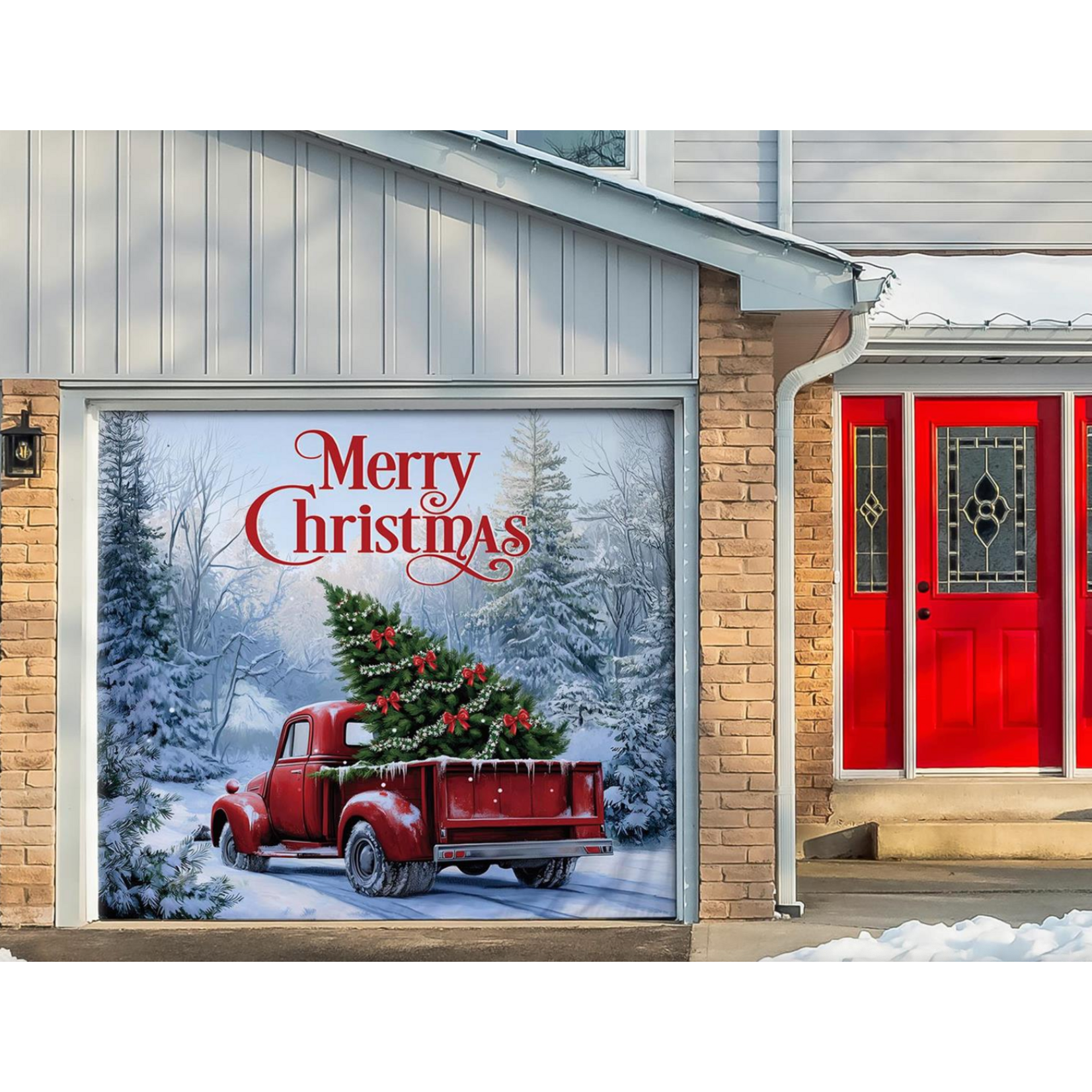 Christmas Delivery Single Garage Door Cover