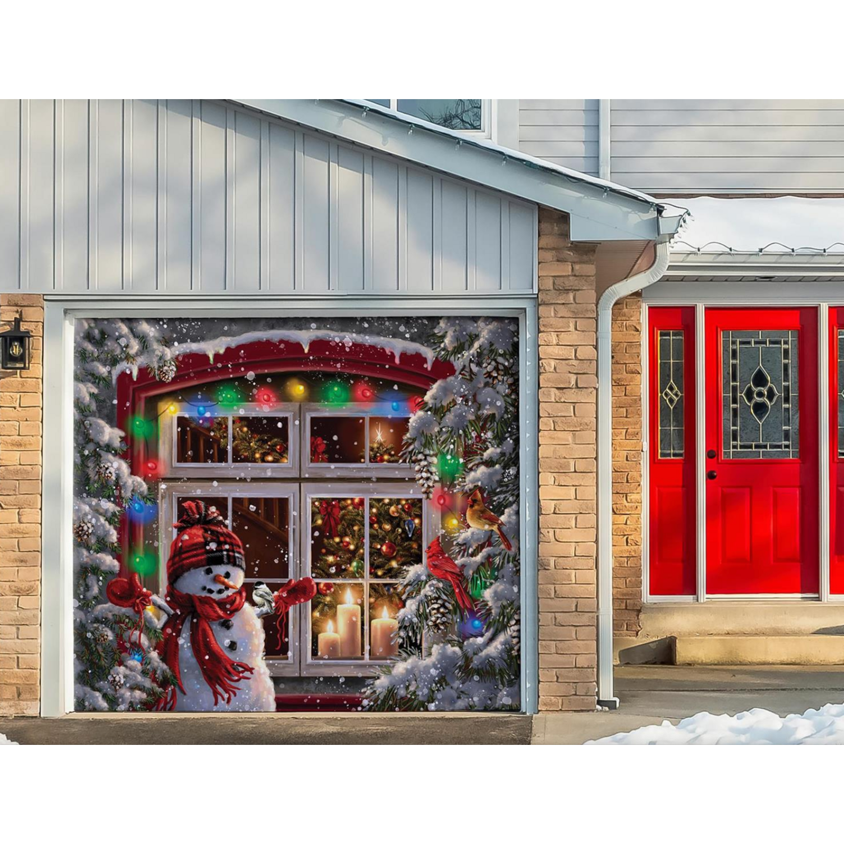 Winter View Single Garage Door Cover
