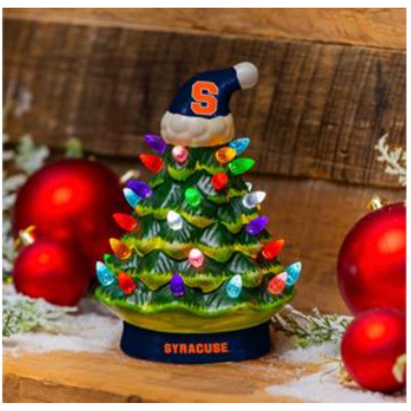 Syracuse University 8 LED Ceramic Christmas Tree