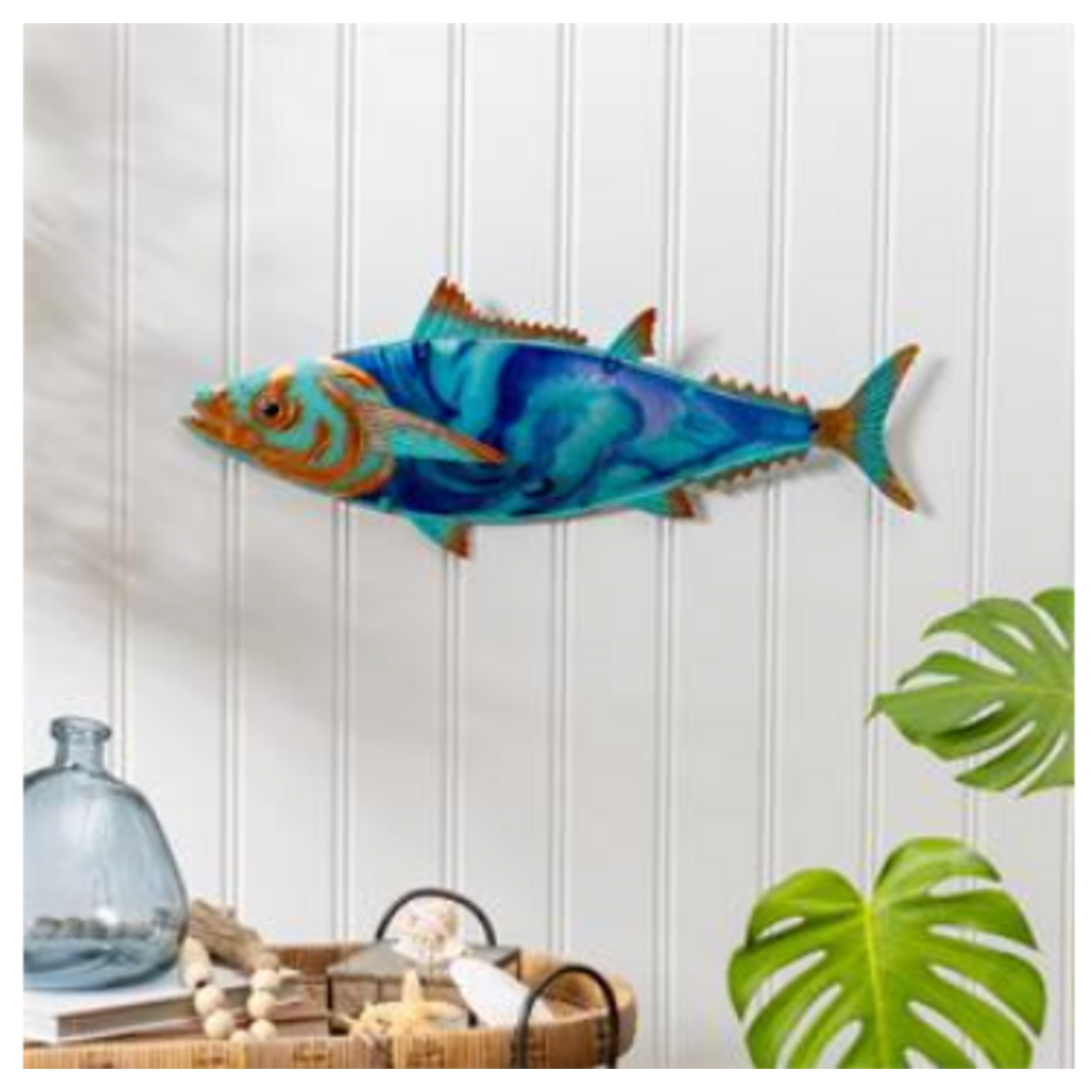 Tuna Wall Decor-Metal & Glass Indoor/Outdoor Wall Decor