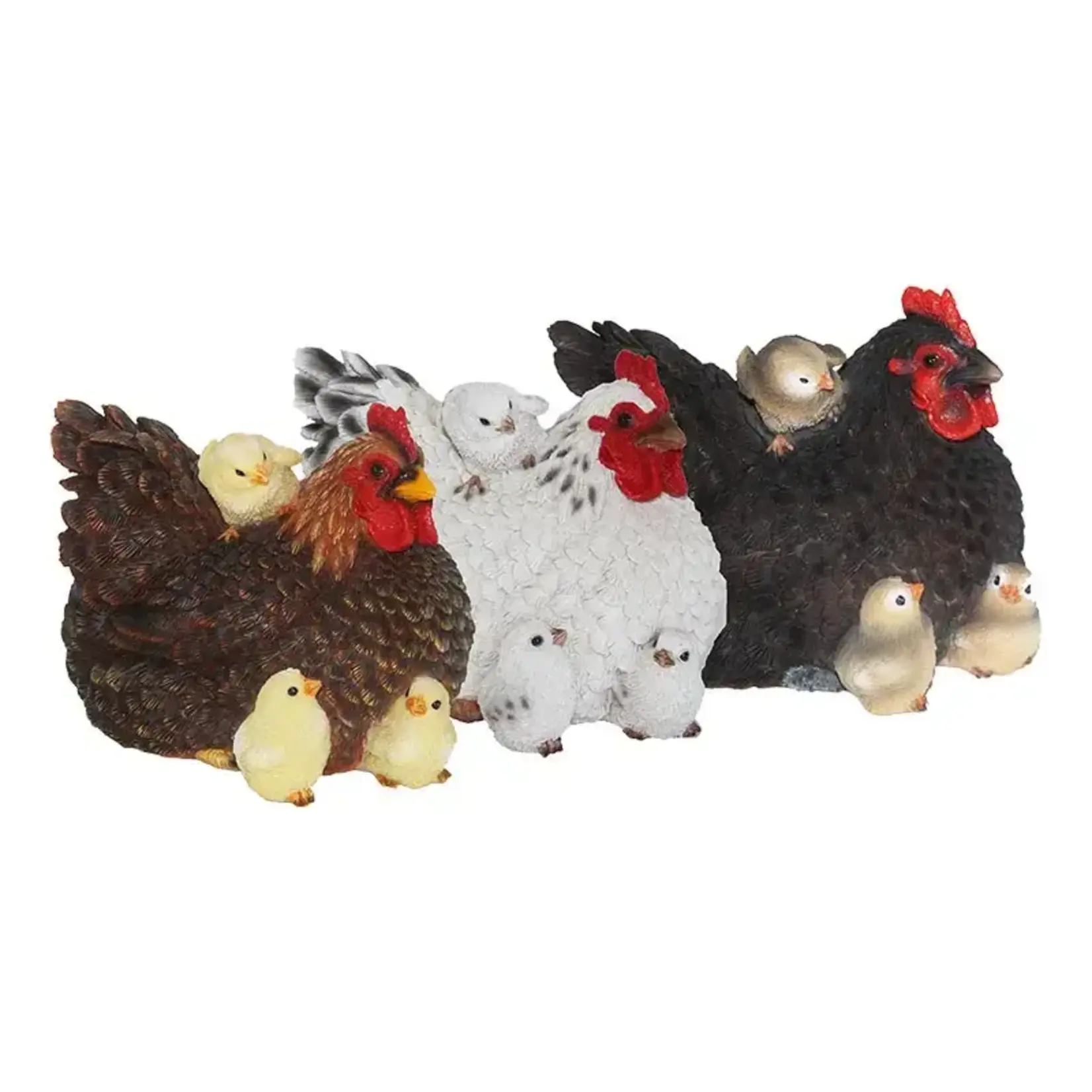 Resin Lying  Hens w/Chicks