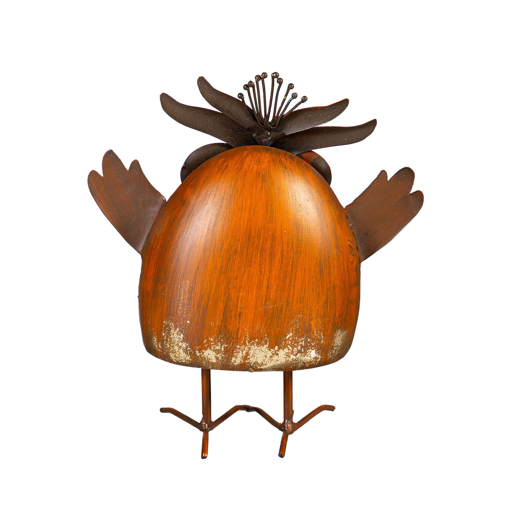 Metal Mini Owls Statue Orange