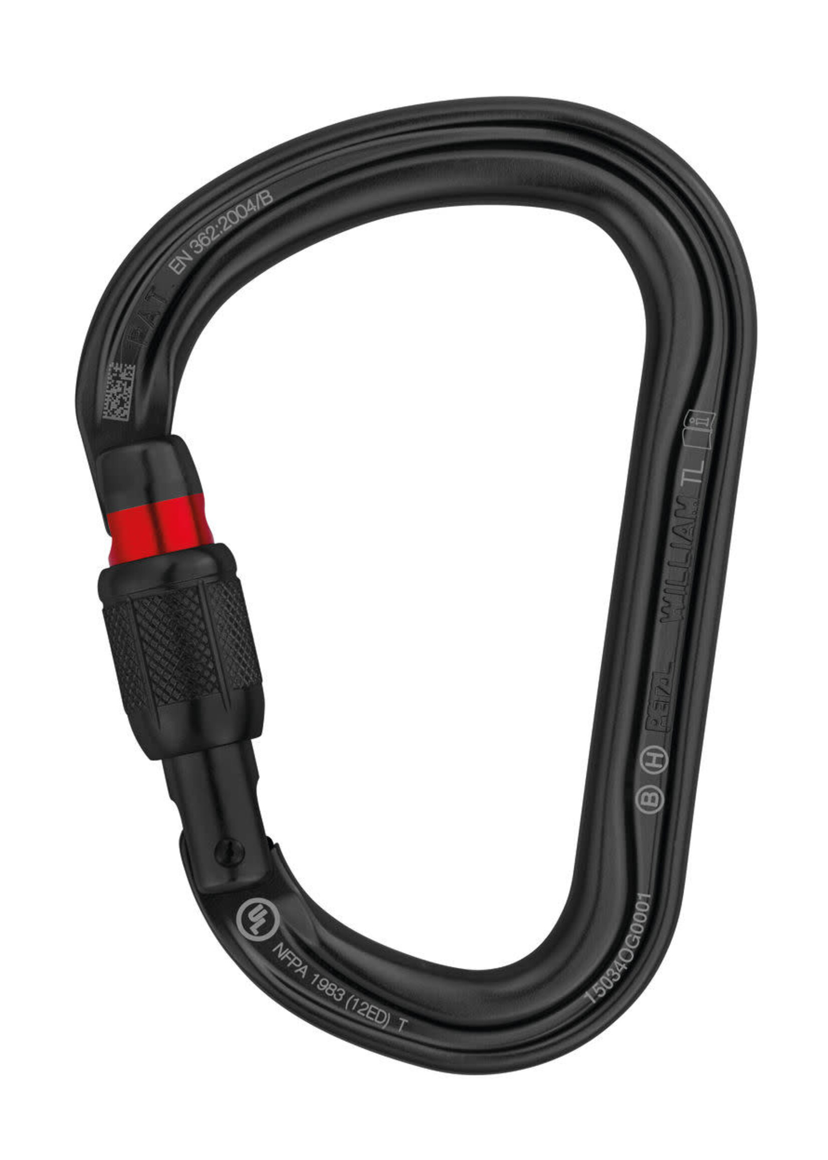 PETZL WILLIAM SCREW-LOCK BINER BLACK