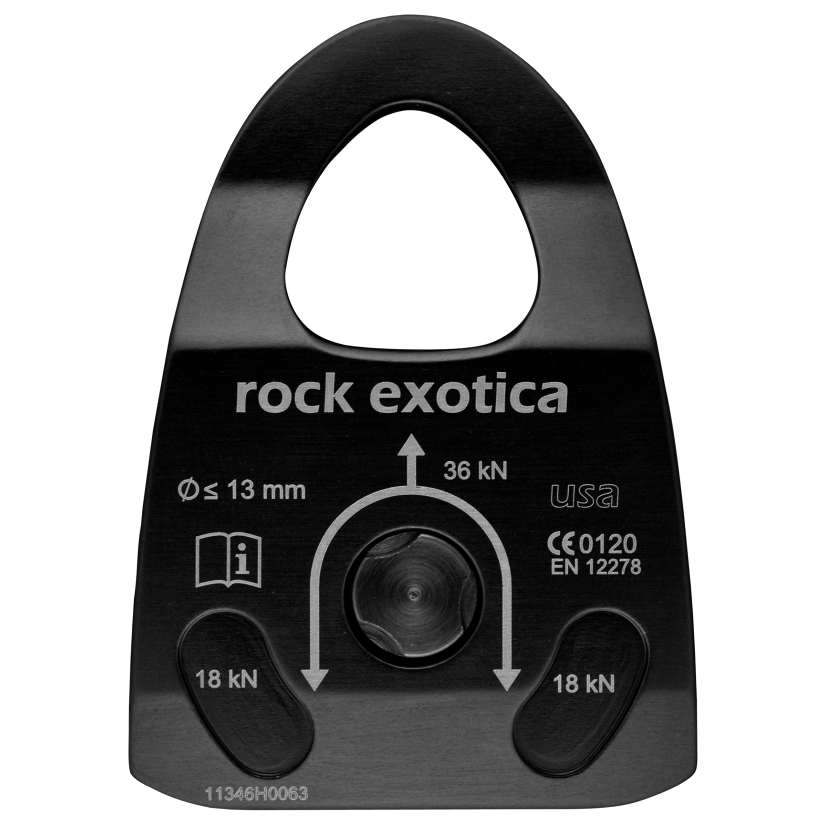 Rock Exotica Machined Rescue Pulley (Single/Black)