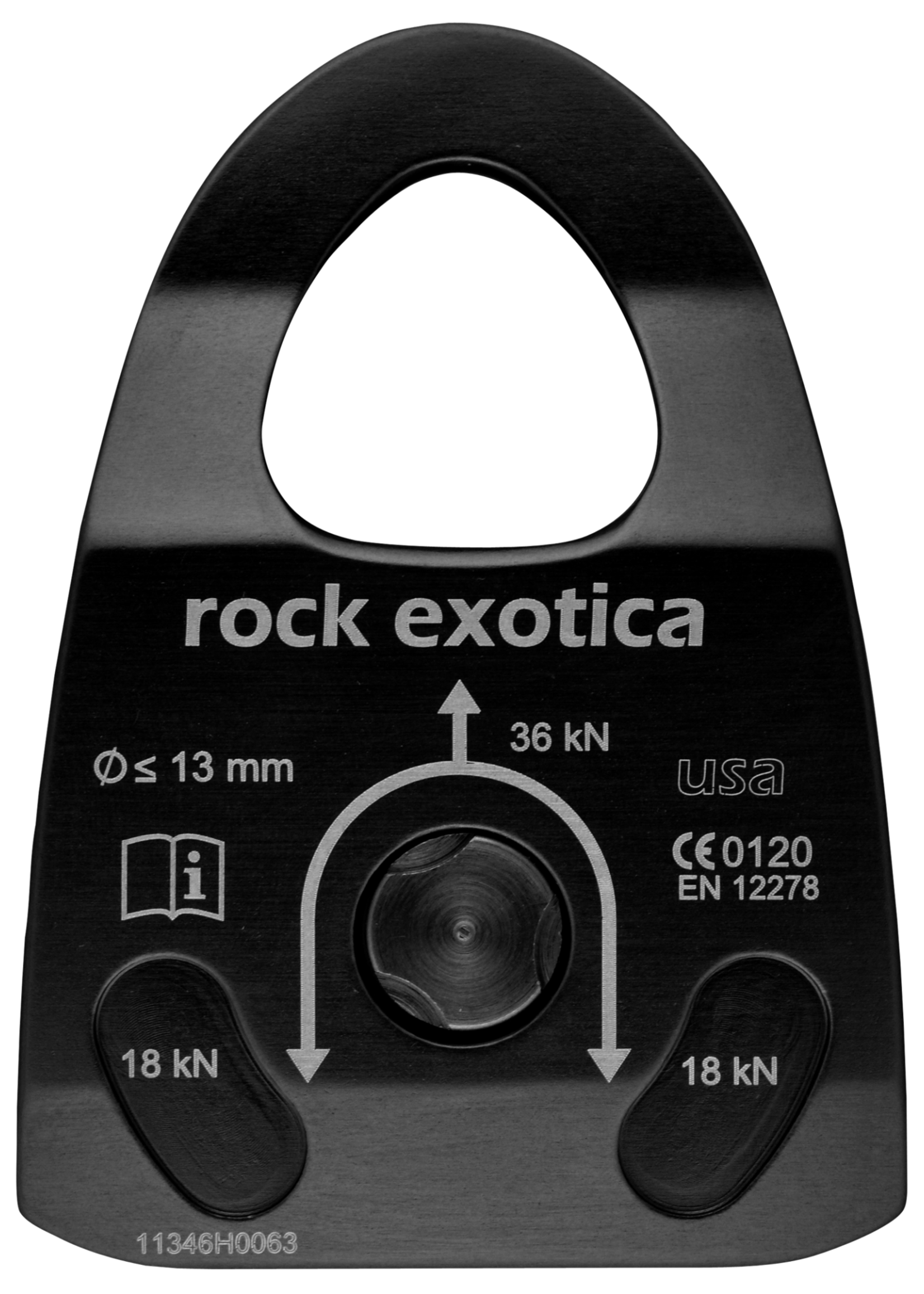 Rock Exotica Machined Rescue Pulley (Single/Black)