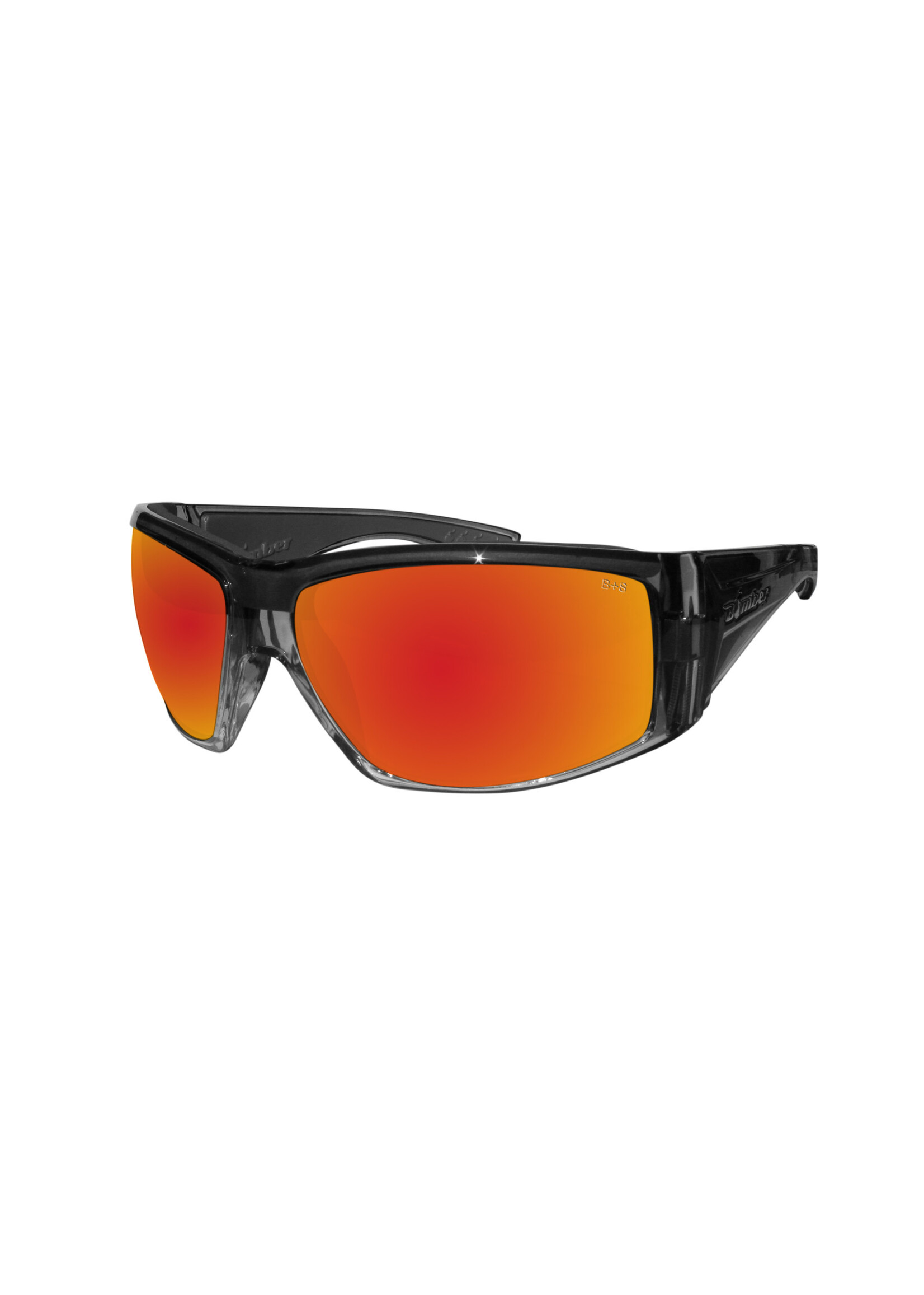 Bomber Eyewear AHIBOMB 2TN CRYSTAL SMK FRM / RED MIRROR PC SAFETY LENS / GRAY FOAM