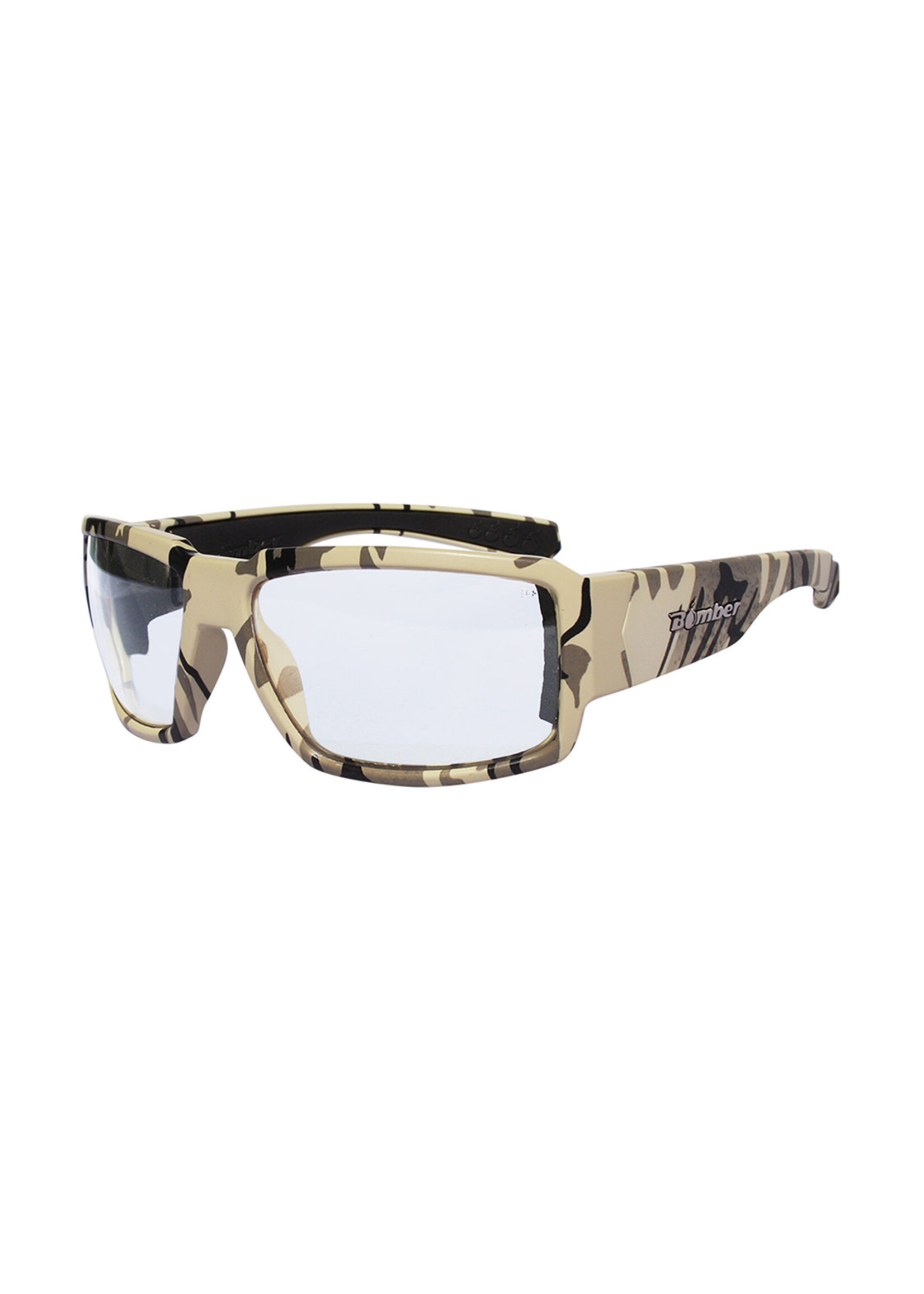 Bomber Eyewear BOOGIEBOMB SAND CAMO FRM / CLEAR PC SAFETY LENS / BLK FOAM