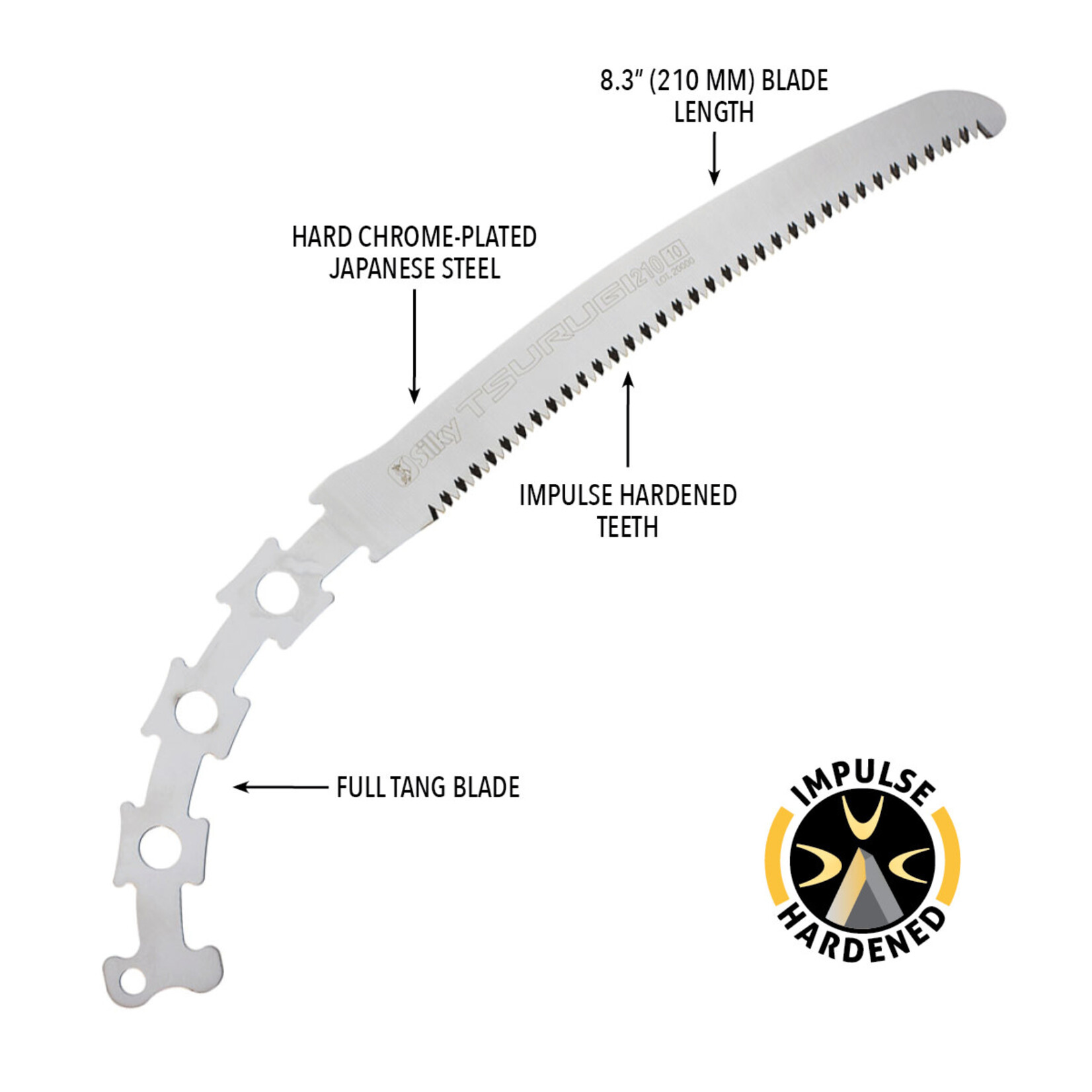 Silky Saws Blade 210mm, Tsurugi Curve Professional medium teeth