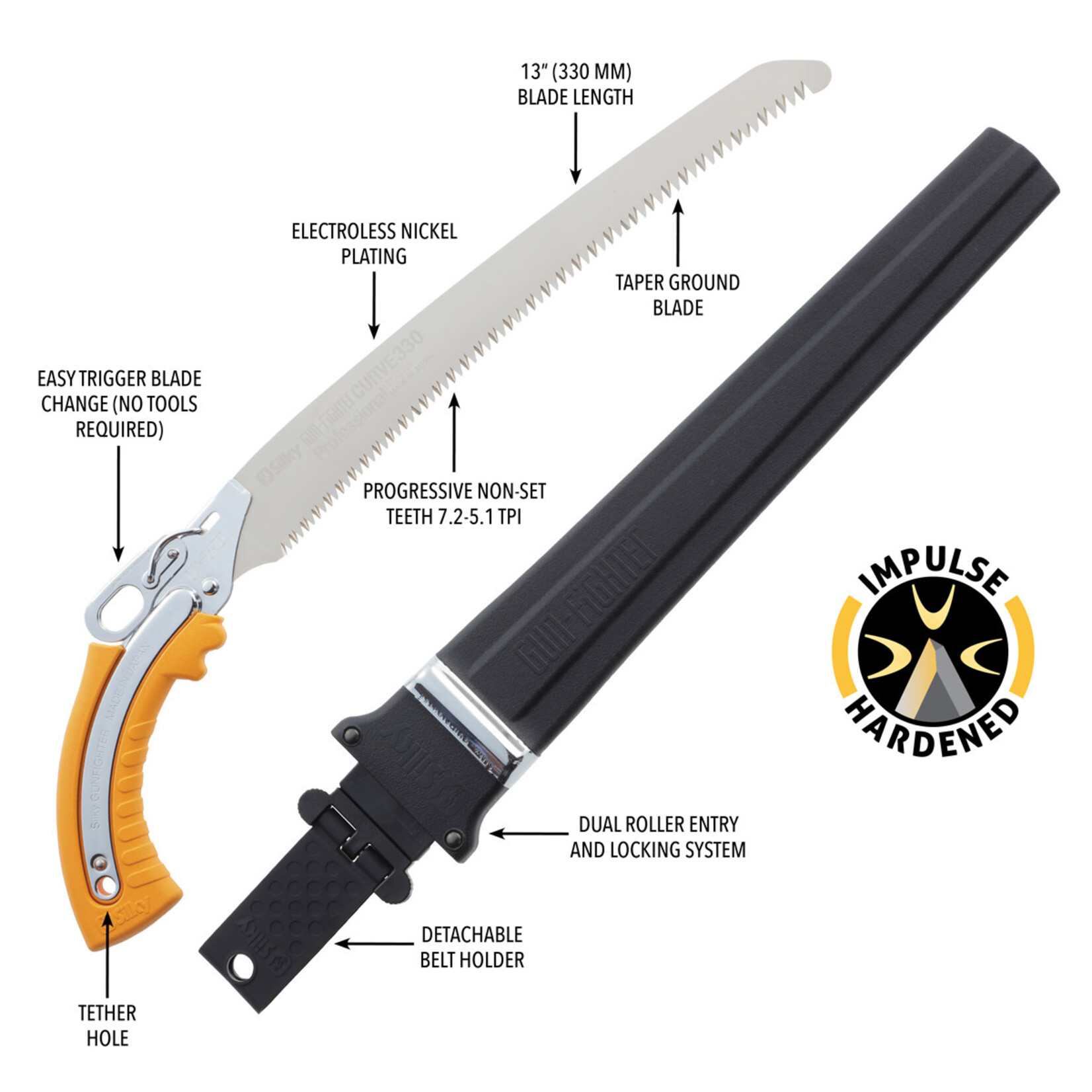 Silky Saws Silky Gunfighter Professional Saw 330mm w/ Scabbard