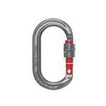ISC Oval Accessory Karabiner- Screwgate - 9kN - Titanium Back/Red Gate