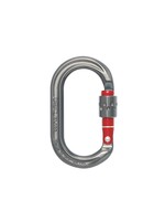 ISC Oval Accessory Karabiner- Screwgate - 9kN - Titanium Back/Red Gate