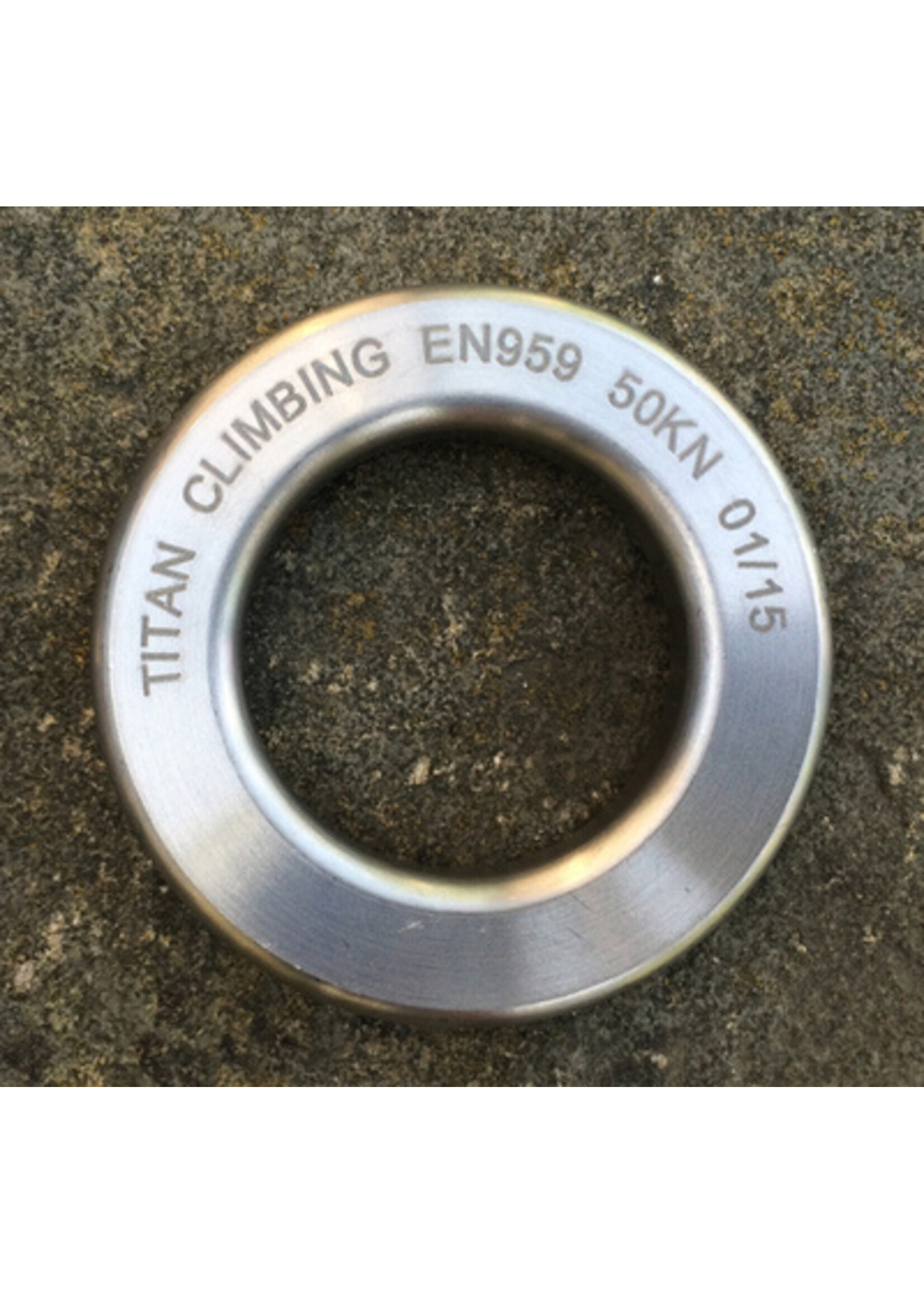 Titan Climbing Endura Titanium Anchor Ring Forged Grade 2 Titanium 36mm 50kn