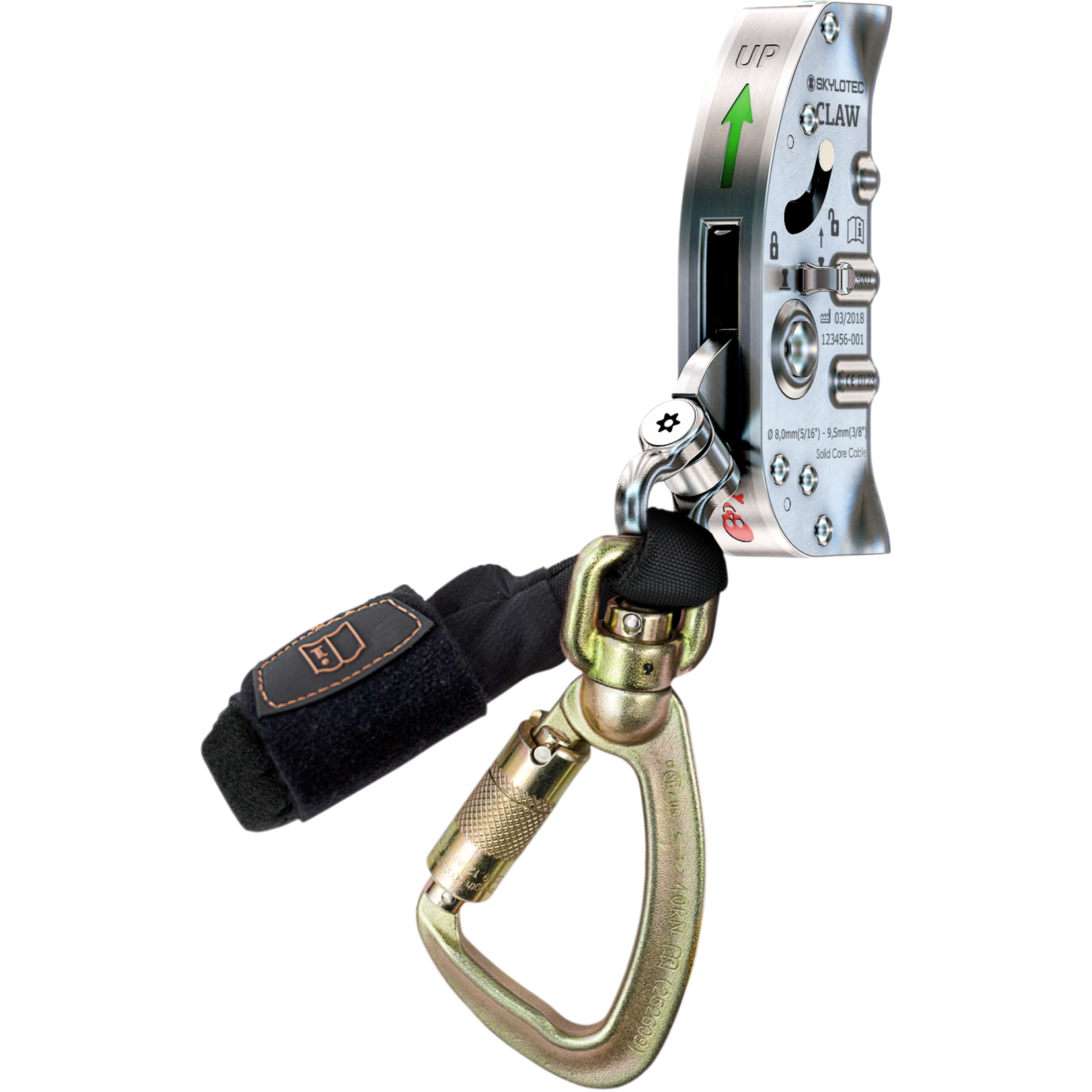 SKYLOTEC CLAW Vertical Cable Sleeve with knob for 3/8" & 5/16" galv. and stainless wire rope.