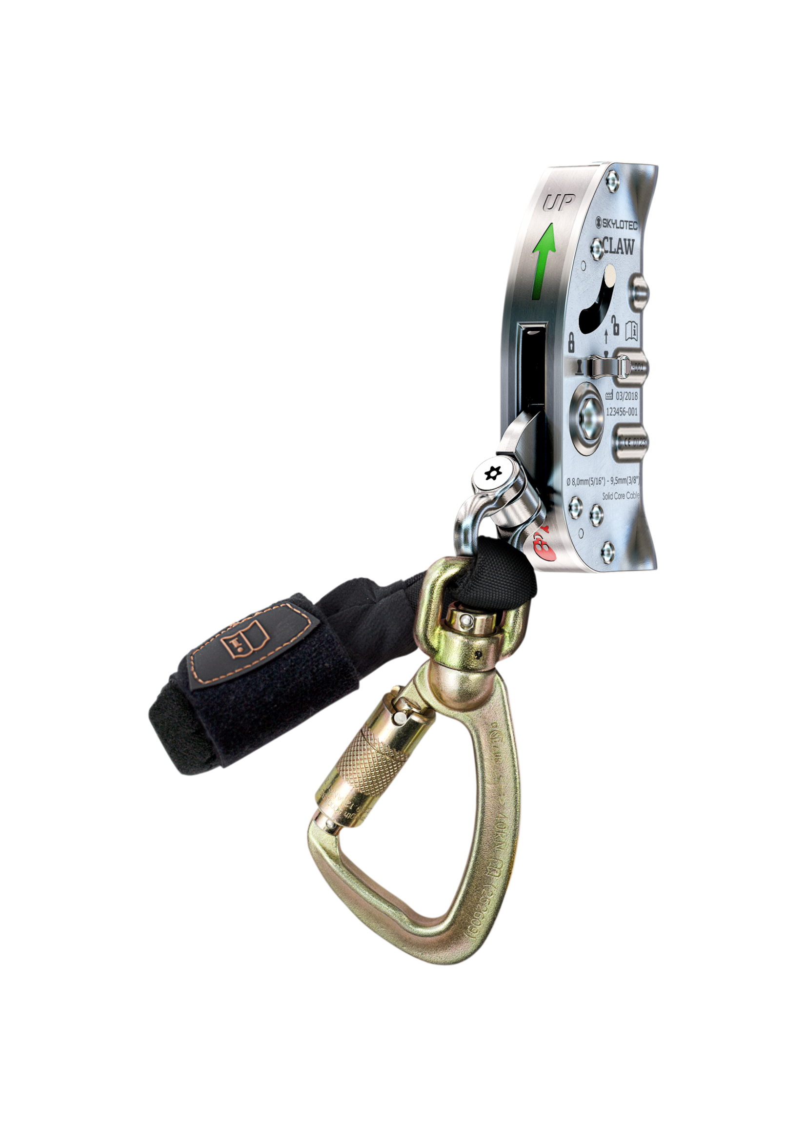 SKYLOTEC CLAW Vertical Cable Sleeve with knob for 3/8" & 5/16" galv. and stainless wire rope.