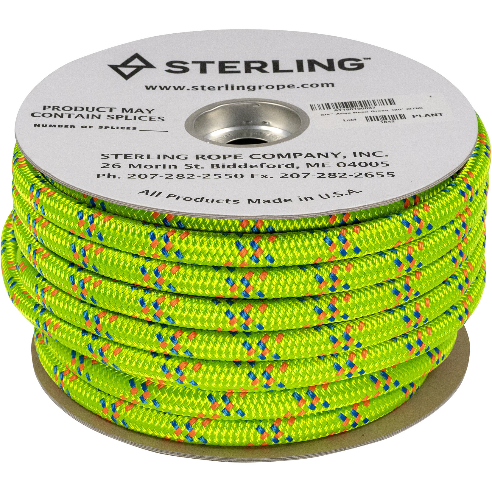 Sterling Rope 3/4" Atlas Neon Green 300' (92M)