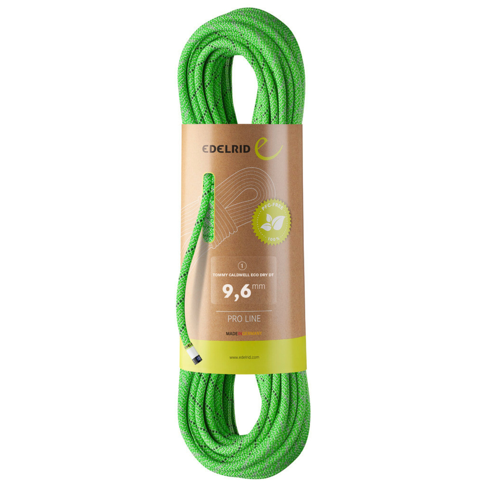 Edelrid Edelrid Tommy Caldwell Eco Dry DuoTec 9.6mm, 60m, neon green
